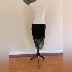 Charlotte Russe Stretchy Lace Hi-low Skirt
